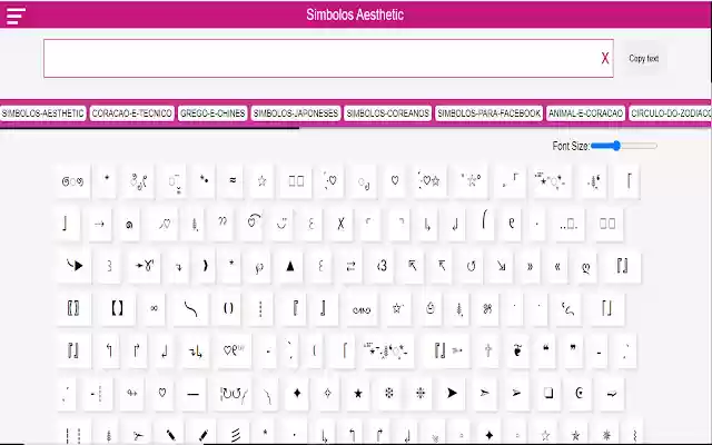 Simbolos Aestheitc  from Chrome web store to be run with OffiDocs Chromium online