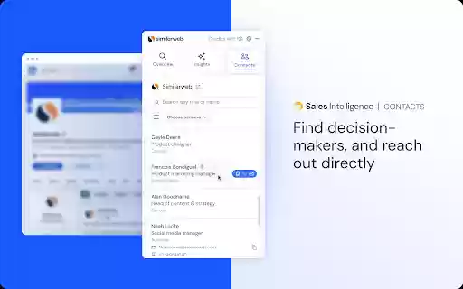 Similarweb Sales Extension Company  Contact Database  from Chrome web store to be run with OffiDocs Chromium online