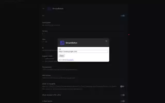 SimpleButton  from Chrome web store to be run with OffiDocs Chromium online