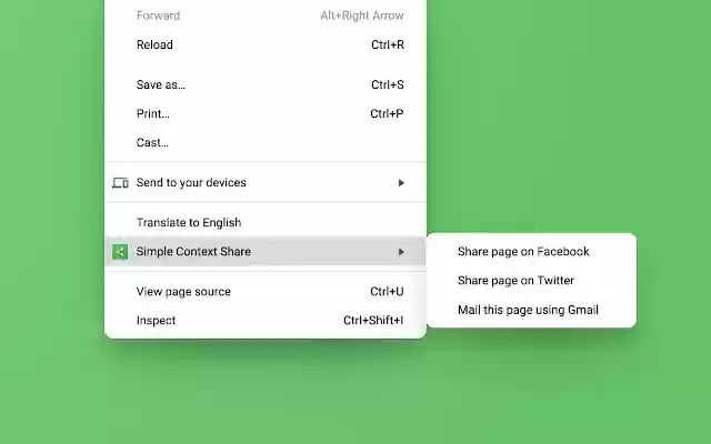 Simple Context Share from Chrome web store to be run with OffiDocs Chromium online Simple Context Share from Chrome web store to be run with OffiDocs Chromium online