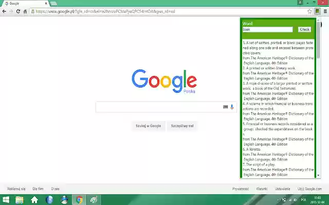 SimpleDict  from Chrome web store to be run with OffiDocs Chromium online