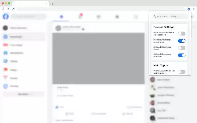 Simple Facebook Customizer  from Chrome web store to be run with OffiDocs Chromium online