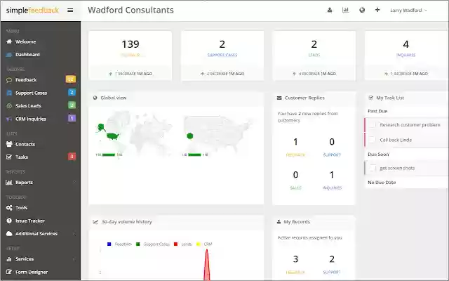 SimpleFeedback CRM Services  from Chrome web store to be run with OffiDocs Chromium online
