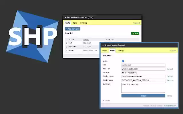 Simple Header Payload  from Chrome web store to be run with OffiDocs Chromium online