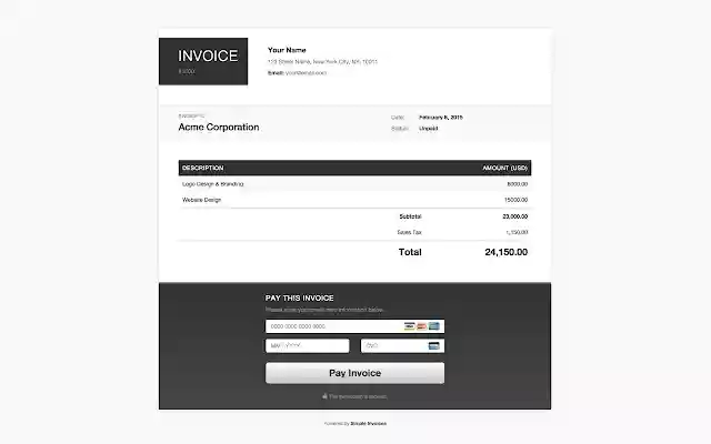 Mga Simpleng Invoice mula sa Chrome web store na tatakbo sa OffiDocs Chromium online