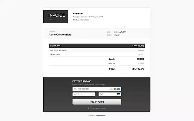 Factures simples de la boutique en ligne Chrome à exécuter avec OffiDocs Chromium en ligne