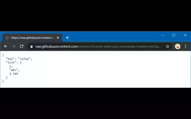 Simple JSON Viewer  from Chrome web store to be run with OffiDocs Chromium online