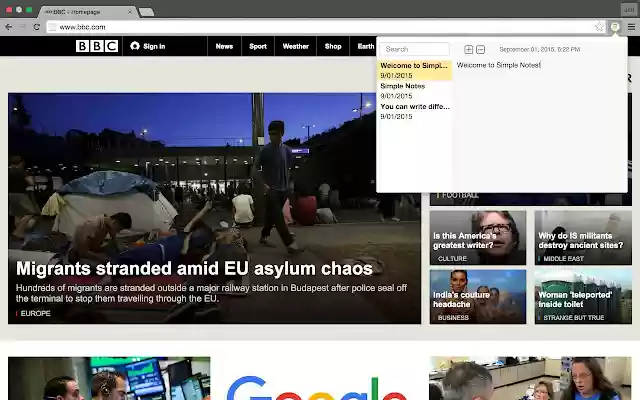 SimpleNotes  from Chrome web store to be run with OffiDocs Chromium online