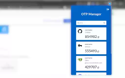 Simple OTP Manager Browser Extension  from Chrome web store to be run with OffiDocs Chromium online