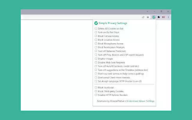 Simple Privacy Settings from Chrome web store to be run with OffiDocs Chromium online Simple Privacy Settings from Chrome web store to be run with OffiDocs Chromium online