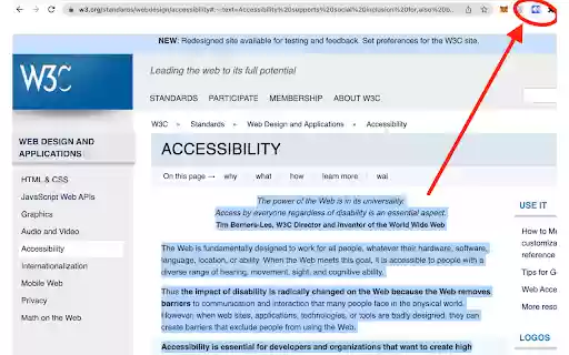 Simple Screen Reader  from Chrome web store to be run with OffiDocs Chromium online