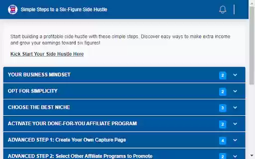 Simple Steps to a Six Figure Side Hustle  from Chrome web store to be run with OffiDocs Chromium online