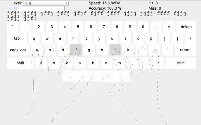 Simple typing tutor  from Chrome web store to be run with OffiDocs Chromium online