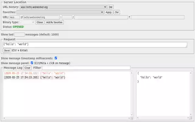 Simple WebSocket Client from Chrome web store to be run with OffiDocs Chromium online Simple WebSocket Client from Chrome web store to be run with OffiDocs Chromium online