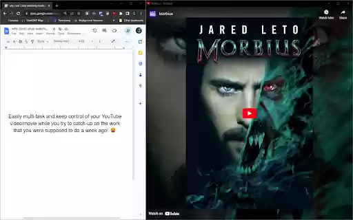 Simple YouTube Windowed Fullscreen  from Chrome web store to be run with OffiDocs Chromium online