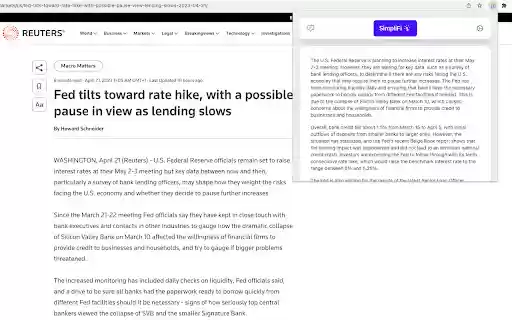 SimpliFi  from Chrome web store to be run with OffiDocs Chromium online