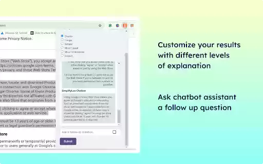 SimplifyLaw  from Chrome web store to be run with OffiDocs Chromium online