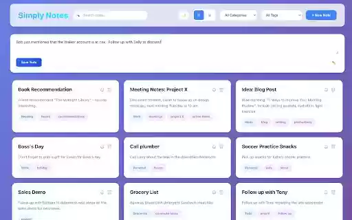 Simply Notes  from Chrome web store to be run with OffiDocs Chromium online