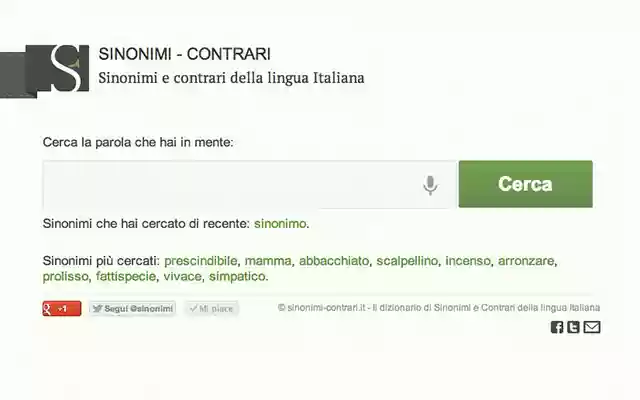 Sinonimi Contrari  from Chrome web store to be run with OffiDocs Chromium online