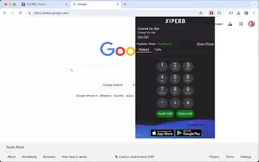 SIPERB Browser Phone  from Chrome web store to be run with OffiDocs Chromium online