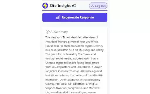 Site Insight AI  from Chrome web store to be run with OffiDocs Chromium online