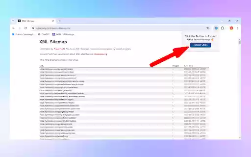 Sitemap URLs Extractor  from Chrome web store to be run with OffiDocs Chromium online