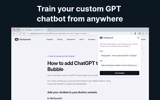 SiteSpeakAI from Chrome web store to be run with OffiDocs Chromium online SiteSpeakAI from Chrome web store to be run with OffiDocs Chromium online