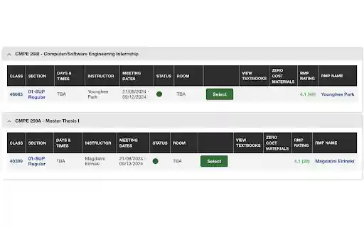 SJSU RateMyProfessors  from Chrome web store to be run with OffiDocs Chromium online