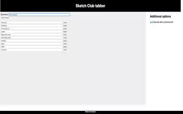 Sketch Club tabber  from Chrome web store to be run with OffiDocs Chromium online