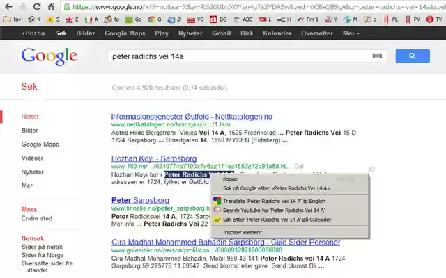 Søk i Gulesider Norge  from Chrome web store to be run with OffiDocs Chromium online