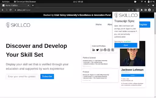 Skillco Sync  from Chrome web store to be run with OffiDocs Chromium online