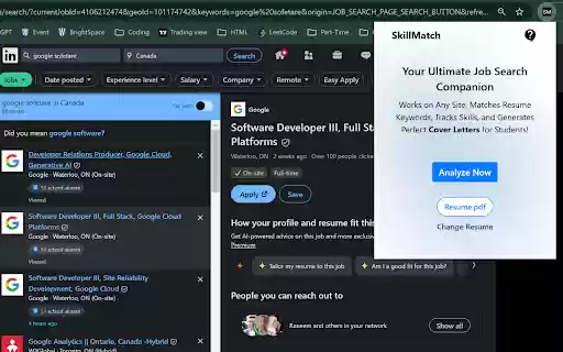 SkillMatch  from Chrome web store to be run with OffiDocs Chromium online
