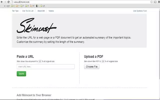 Skimcast mula sa Chrome web store na tatakbo sa OffiDocs Chromium online