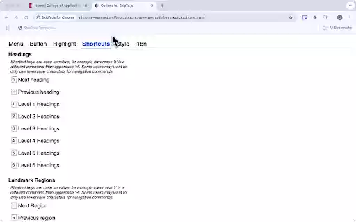 SkipTo.js for Chrome  from Chrome web store to be run with OffiDocs Chromium online