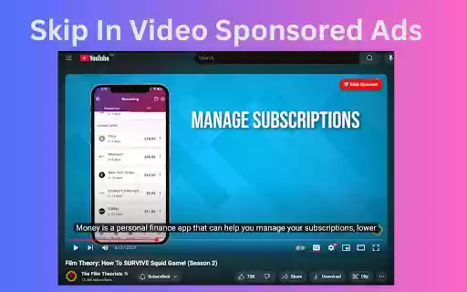 Skip Youtube Sponsors  from Chrome web store to be run with OffiDocs Chromium online
