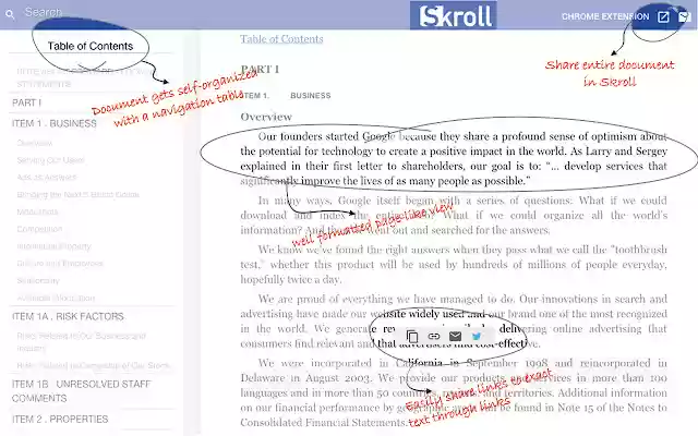 Skroll  from Chrome web store to be run with OffiDocs Chromium online