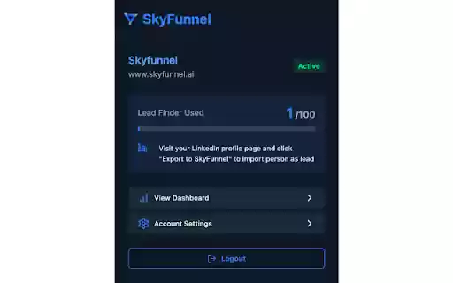 Skyfunnel Lead Extractor  from Chrome web store to be run with OffiDocs Chromium online