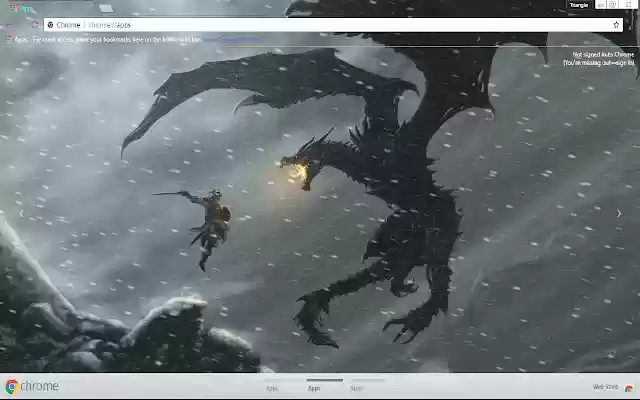 Skyrim Dragon 1366x768  from Chrome web store to be run with OffiDocs Chromium online