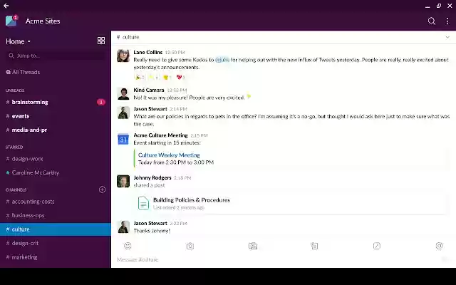 Slack  from Chrome web store to be run with OffiDocs Chromium online