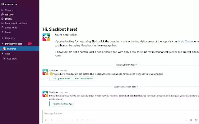 Slack hider  from Chrome web store to be run with OffiDocs Chromium online