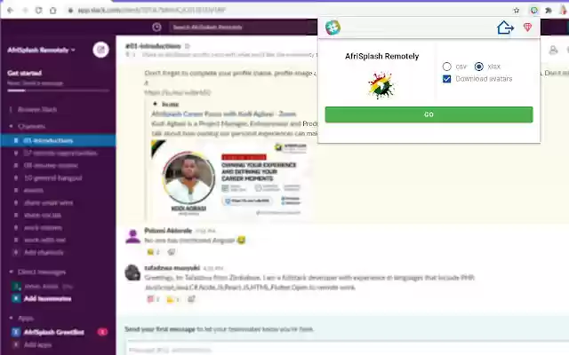 Slack Members Extractor  from Chrome web store to be run with OffiDocs Chromium online
