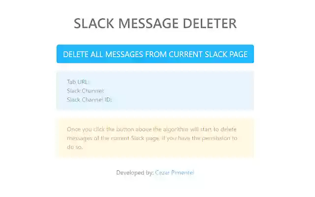 Slack Message Deleter  from Chrome web store to be run with OffiDocs Chromium online