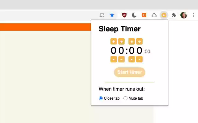 Sleep Timer dal Chrome Web Store da eseguire con OffiDocs Chromium online