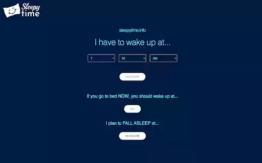 Sleepytime.info Sleep Cycle Calculator  from Chrome web store to be run with OffiDocs Chromium online