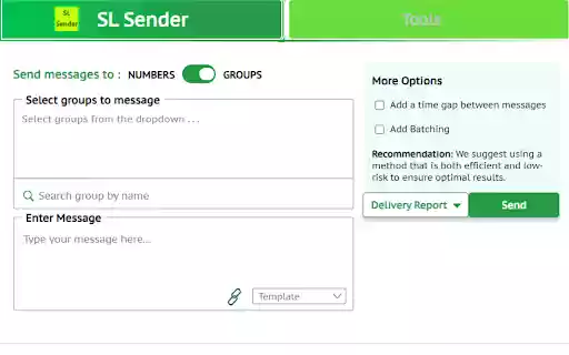 SL Sender  from Chrome web store to be run with OffiDocs Chromium online