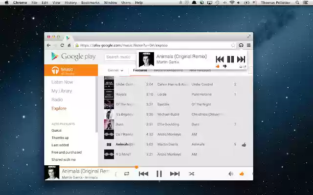 Small Player for Google Music™  from Chrome web store to be run with OffiDocs Chromium online