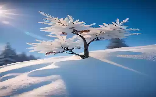 Small tree on snow wallpaper  from Chrome web store to be run with OffiDocs Chromium online
