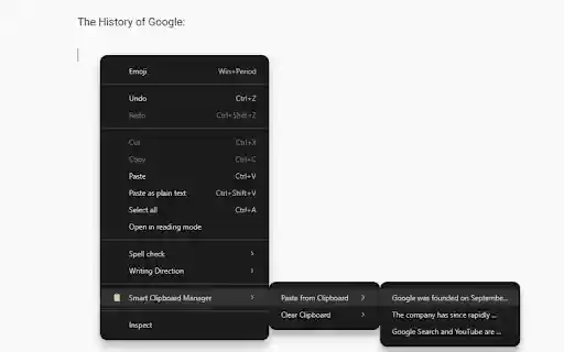 Smart Clipboard Manager  from Chrome web store to be run with OffiDocs Chromium online