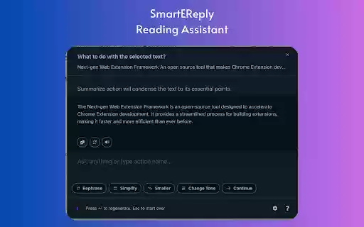 SmartEReply  from Chrome web store to be run with OffiDocs Chromium online