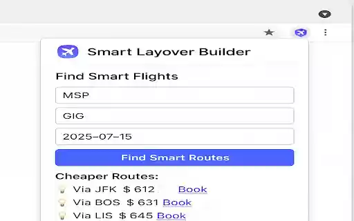 Smart Layover Builder  from Chrome web store to be run with OffiDocs Chromium online